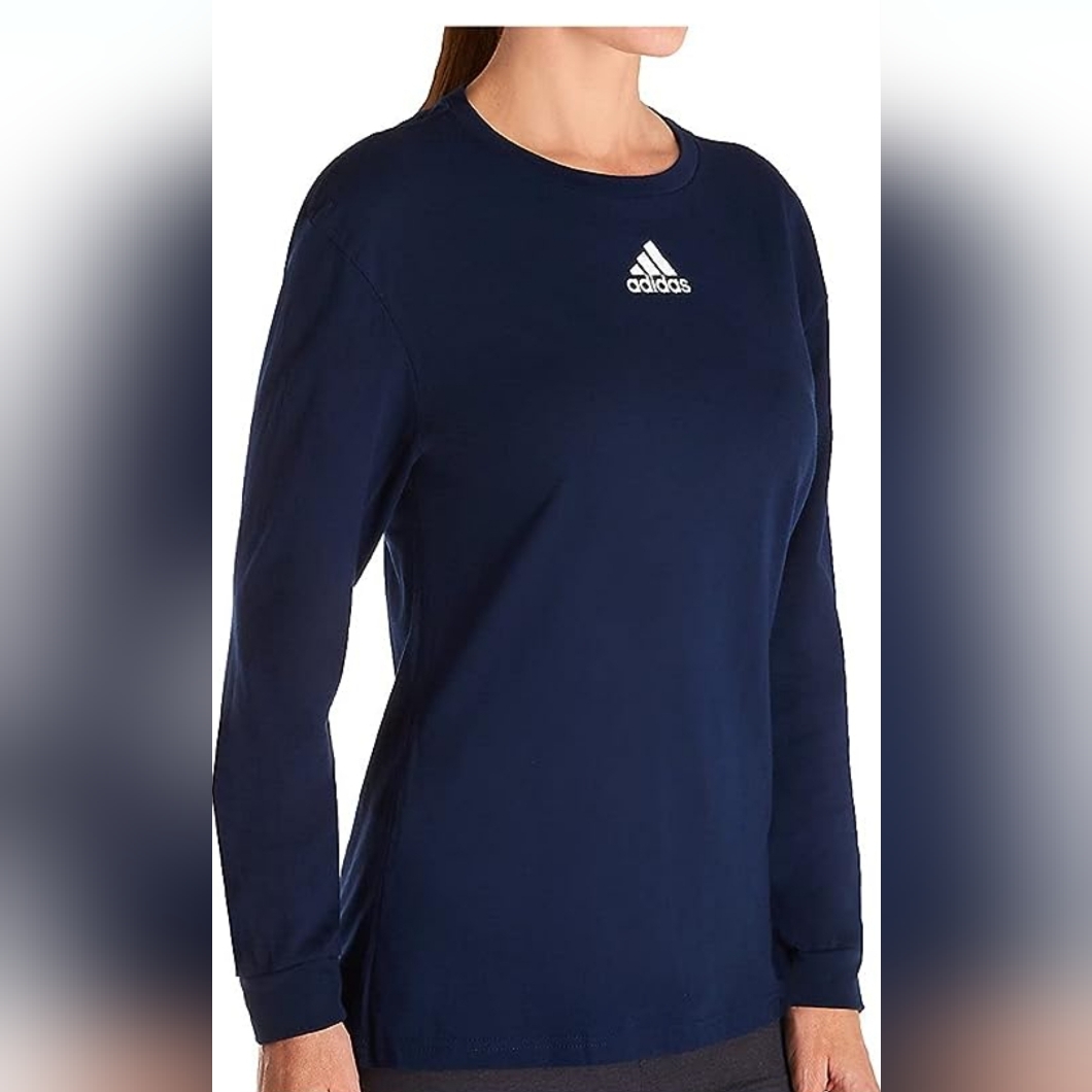 Adidas Women's Amplifier Cotton Long Sleeve Crew Neck Tee 12hm